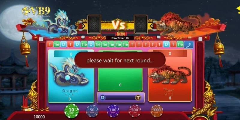 Bảng thống kê lịch sử ván chơi Rồng Hổ giúp người chơi phân tích