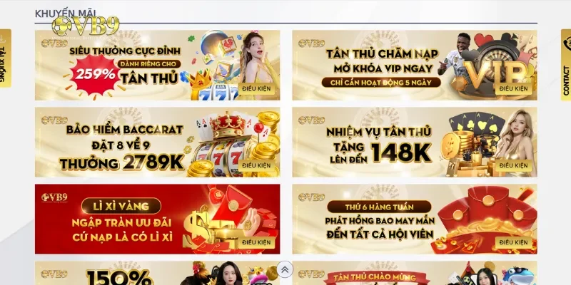 Các chương trình khuyến mãi đang diễn ra tại VB9